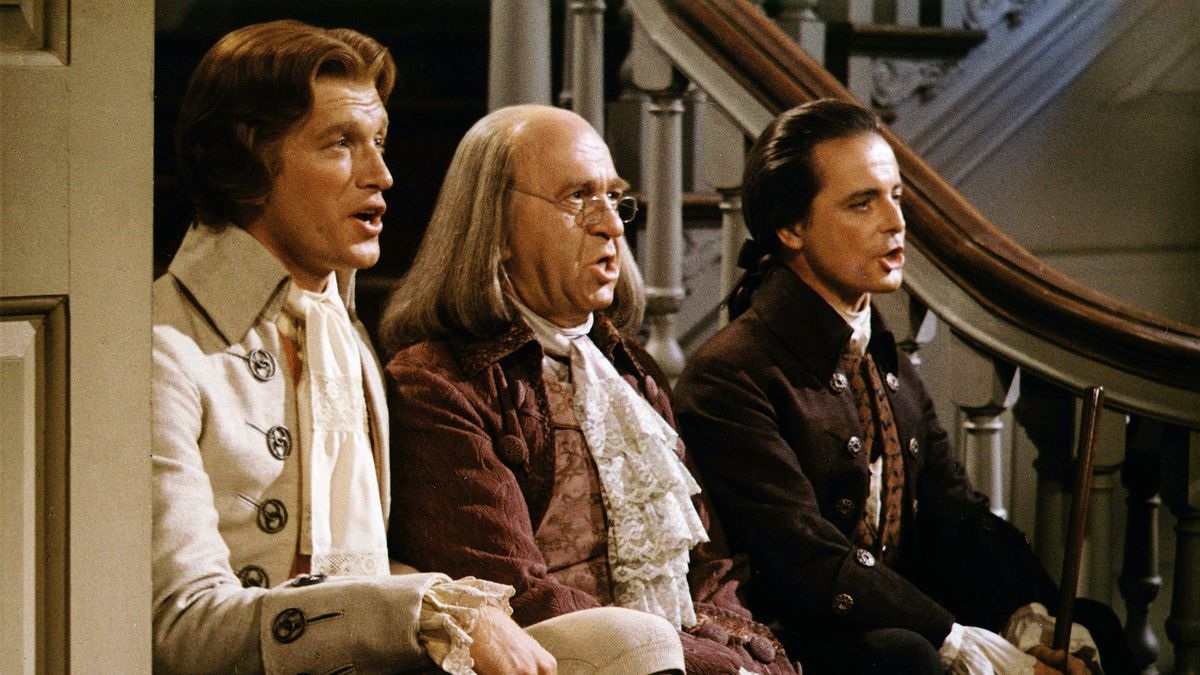 Ken Howard (à gauche) en Thomas Jefferson dans "1776" de Peter H. Hunt (1972)